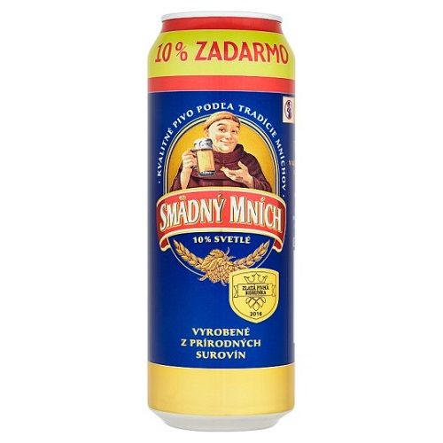Пиво Монах Smadny Mnich 4.0 % svetle 550мл. ж/б