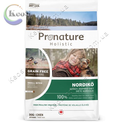 Сухий корм холістік Pronature Holistic Nordikо Small Bites індичка з ягодами для малих порід собак 340 г.