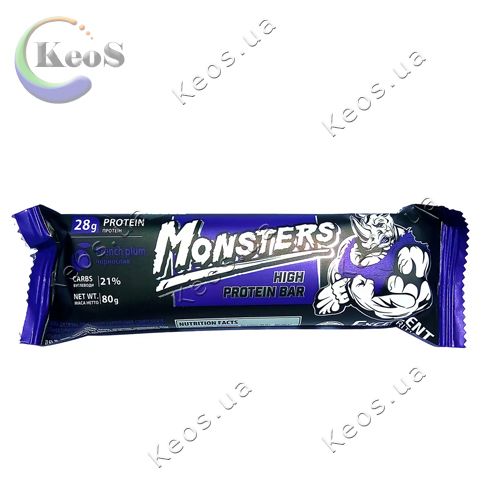 Протеїновий батончик Monsters Strong Max з чорносливом 80г.