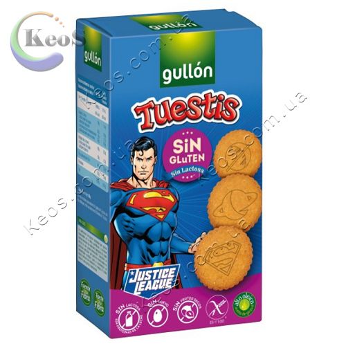Печиво дитяче Super-Man Marvel Gullon Tuestis без глютену 380 г.