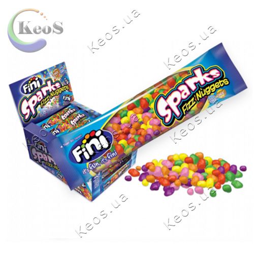 Цукерки-льодяники кисло-солодкі Fini Sparks Fizz Nuggets 20г.