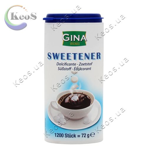 Цукро-замінник Sweetener Gina 1200 таблеток 72 г.