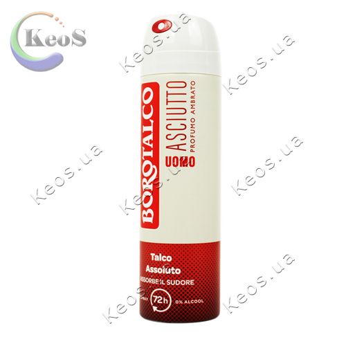 Антиперспірант спрей чоловічий  Borotalco Uomo Asciutto Profumo Ambrato Deo Spray  150 мл.