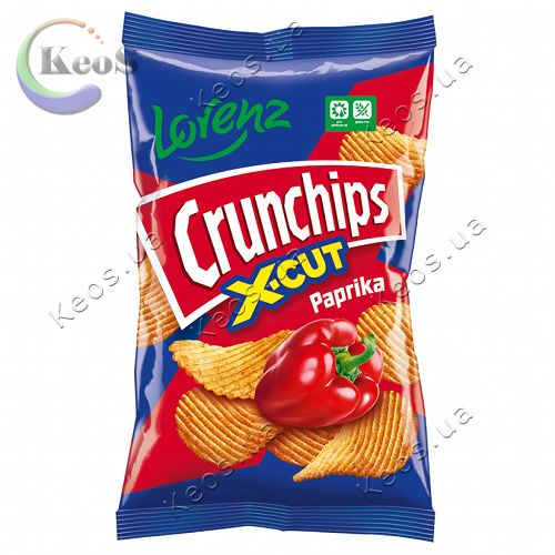 Чіпси картопляні зі смаком паприки Lorenz X-Cut Crunchips 140 г.