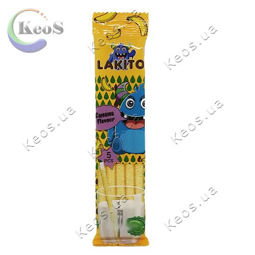 Трубочки для молока Lakito зі смаком Банана 5шт 30 г.