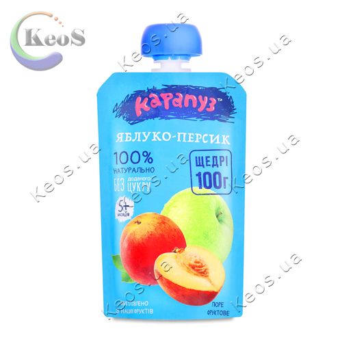 Пюре Карапуз яблоко-персик 100г