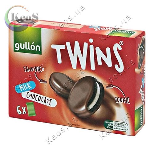 Печиво шоколадне Gullon Twins в молочному шоколаді 252 г.
