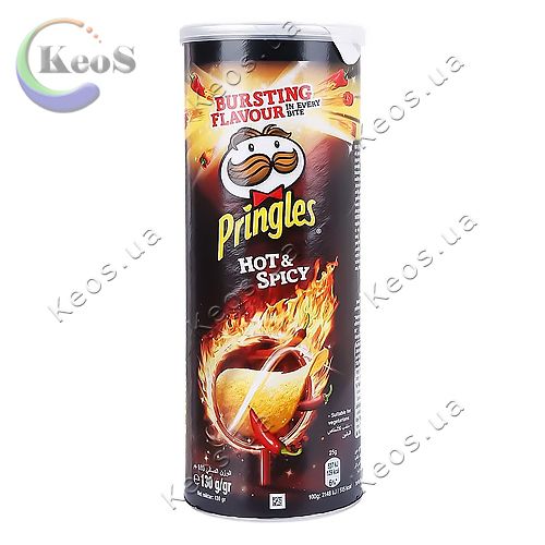 Чіпси Pringles Hot & Spicy з гострим та пряним смаком 130 г.