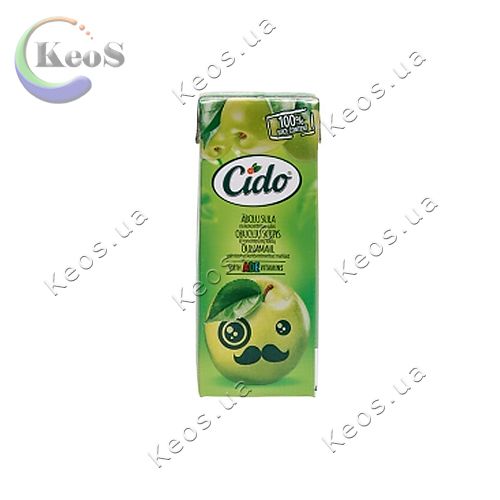 Сік яблучний із вітамінами A, D, E з трубочкою Cido 200 мл.