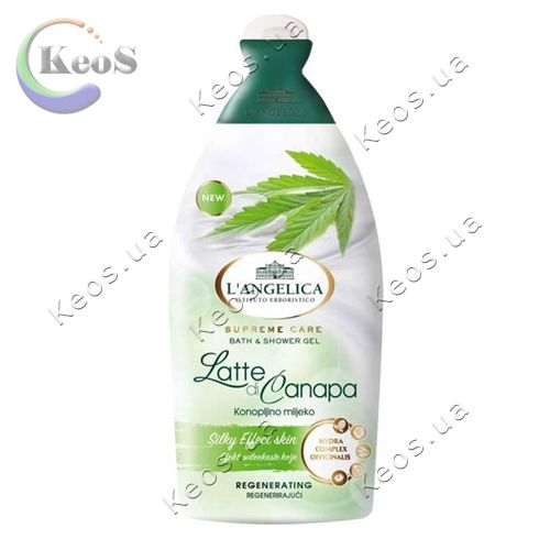 Гель для душу регенеруючий з конопляним молочком L'Angelica Latte di Canapa 500 мл