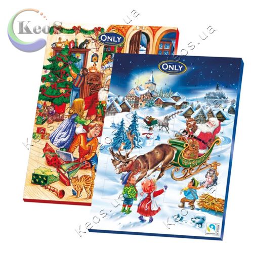 Шоколад молочний новорічний Календар ONLY 50 г.