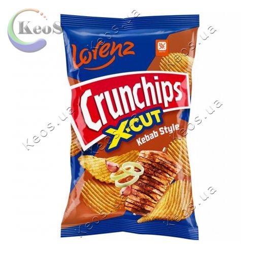 Чіпси картопляні зі смаком Кебаб Сrunchips Lorenz X-Cut Kebab Style 75 г.
