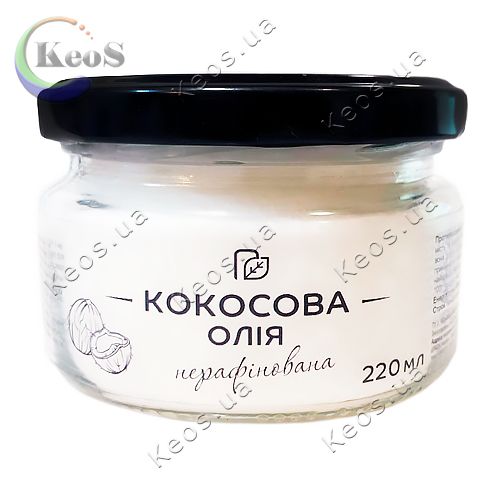 Кокосова олія не рафінована МЕХ 220 мл.