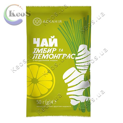 Чай з натуральним медом Імбир та Лемонграс Асканія 50 г.
