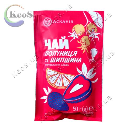 Чай з натуральним медом Полуниця та Шипшина Асканія 50 г.
