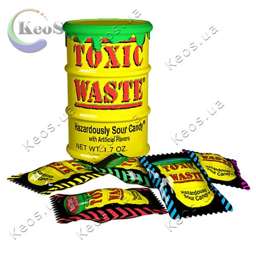 Жувальні цукерки Toxic Waste Жовта бочка 42 г