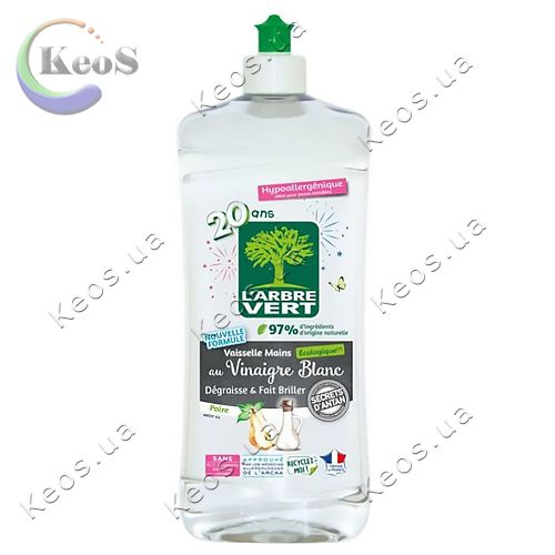 Гель для миття посуду L'Arbre Vert Груша з білим оцтом 750 мл.