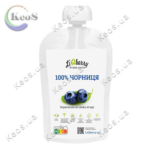 Ягідна паста з Чорниці 100%  LiQberry 100 г.