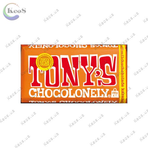 Шоколад молочний Tony's з карамеллю і морською сіллю 180 г.