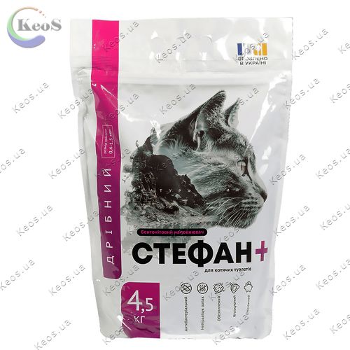 Наповнювач для котячого туалету Стефан+ бентонітовий дрібний 4.5 кг