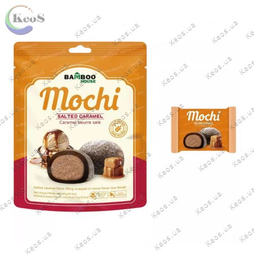 Рисовий десерт моті Bamboo House Mochi зі смаком солоної карамелі Без глютену 180 г