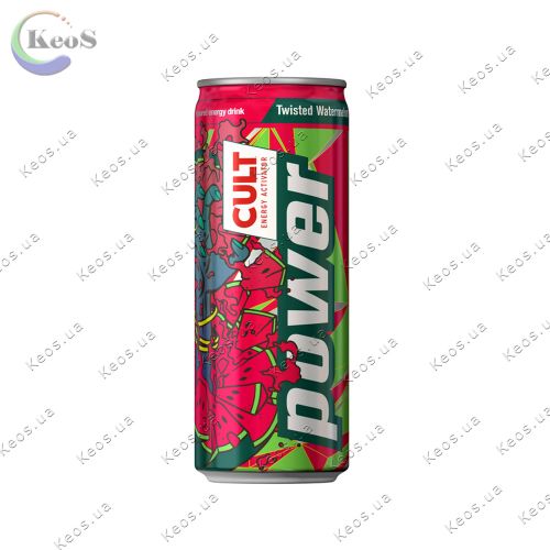 Енергетичний напій тонізуючий Cult Power Twisted Watermelon зі смаком кавуна 0.33 л
