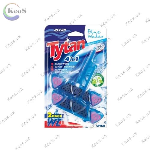 Туалетний блок з ароматом лаванди чотирьохфазний Tytan Professional 4в1 Lawenda Blue Water  2*40 г.