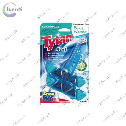 Туалетний блок з ароматом евкаліпту чотирьохфазний Tytan Professional 4в1 Eucalyptus Blue Water  2*40 г.