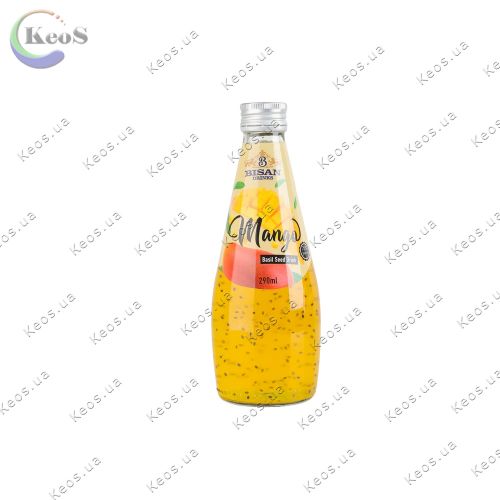 Напій соковмісний Bisan Basil Seed Drink Mango скляна пляшка 290 мл