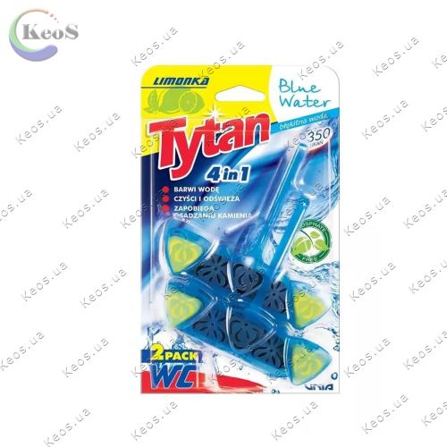 Туалетний блок з ароматом лимону чотирьохфазний Tytan Professional 4в1 Limonka Blue Water  2*40 г.