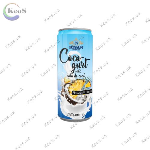 Напій негазований безалкогольний кокосовий Bisan Cocogurt Pineapple 250 мл.