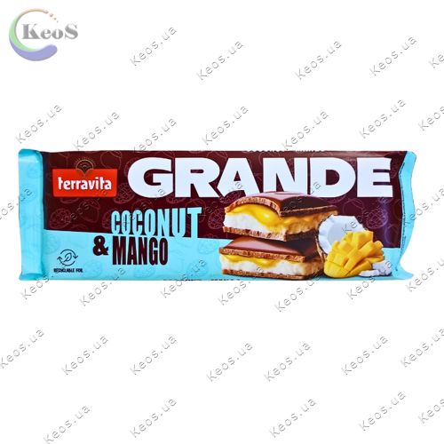 Шоколад Terravita Grande з кокосовою та манговою начинкою 235 г