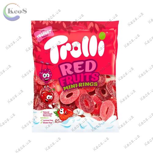 Желейні цукерки Trolli Red Fruit Minirings kummikommid 100 г.
