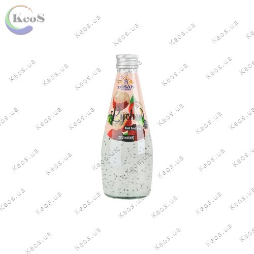 Напій соковмісний Bisan Basil Seed Drink Lychee скляна пляшка 290 мл