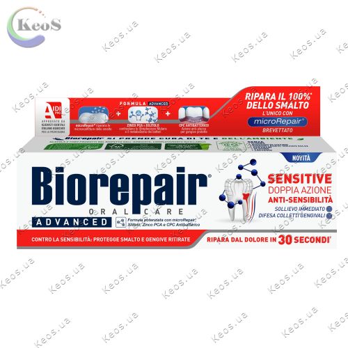 Зубна паста позбавлення чутливості подвійна дія Biorepair 75 мл
