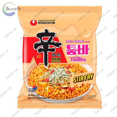 Локшина швидкого приготування Шин Рамен Toomba з гострим сирно-вершковим смаком Nongshim 137 г.