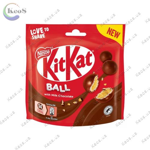 Печиво KitKat Ball Milk Chocolate в молочному шоколаді 140 г.