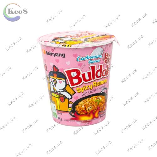 Рамен Buldak Ramen Гострий Курячий Карбонара в стакані 80 г