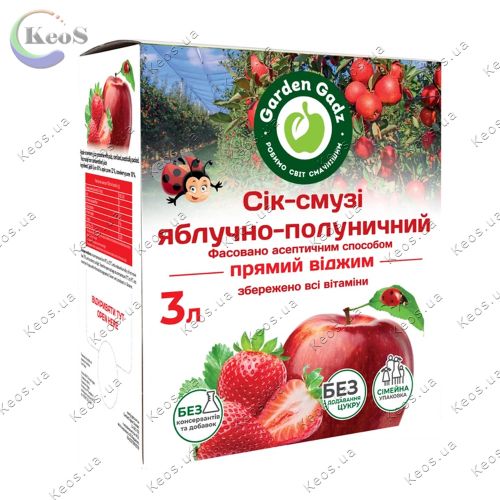 Сік-смузі Garden Gadz Яблучно-полуничний з м’якоттю 3 л