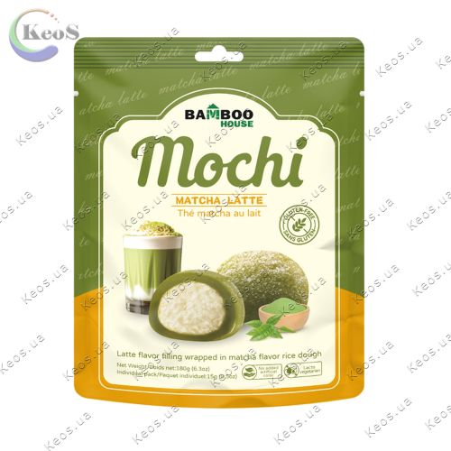 Рисовий десерт моті Bamboo House Mochi зі смаком матча-латте Без глютену 180 г