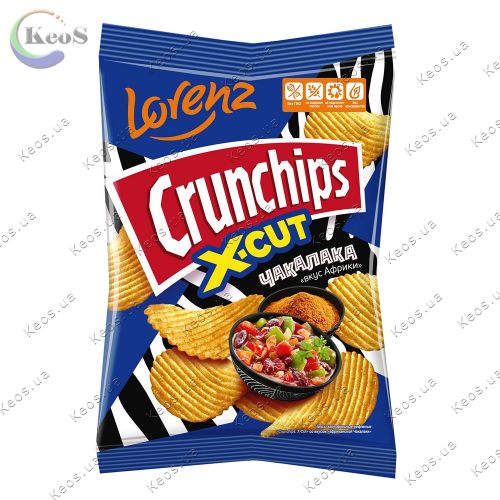 Чіпси картопляні cvfr Fahbrb Сrunchips Lorenz X-Cut chakalaka 110 г.