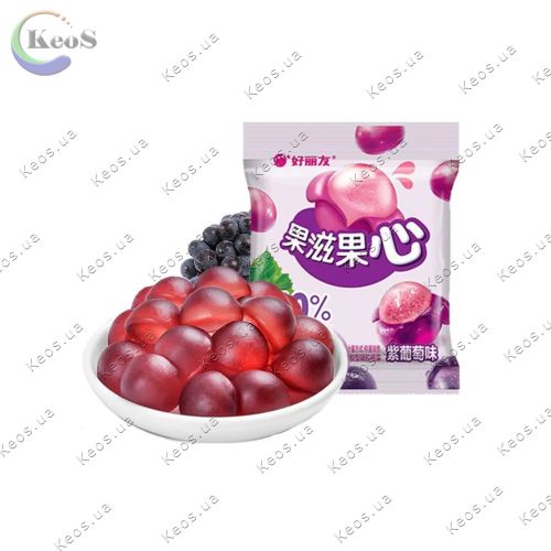 Китайські жувальні цукерки Orion Purple Grape Flavored Filled Soft Candy Виноград 17 г