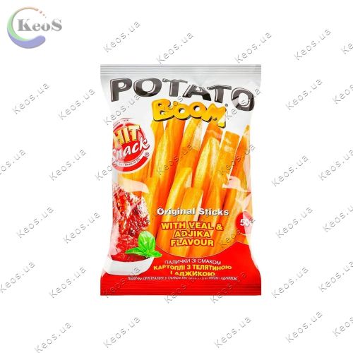 Палички зі смаком картоплі з телятиной і аджикой Potato boom 25 г.