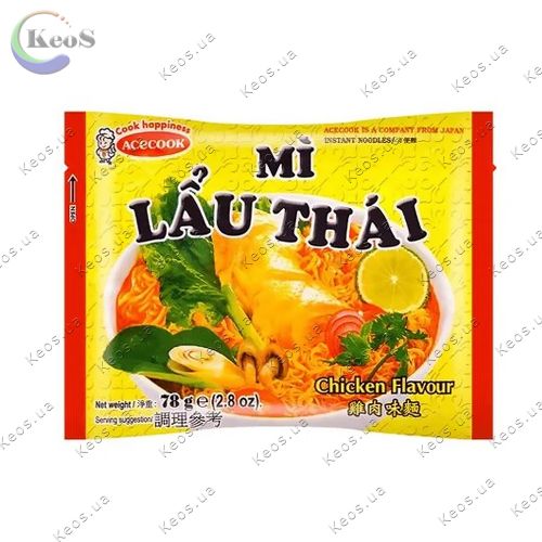 Локшина швидкого приготування Mi Lau Thai зі смаком курки 78 г