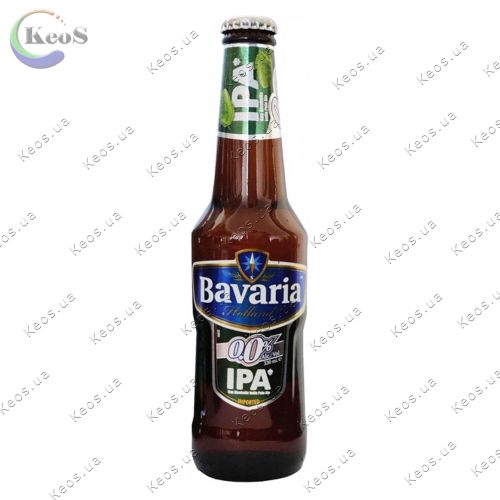 Пиво світле фільтроване Bavaria IPA  безалкогольне 0.0% 0.33 л.
