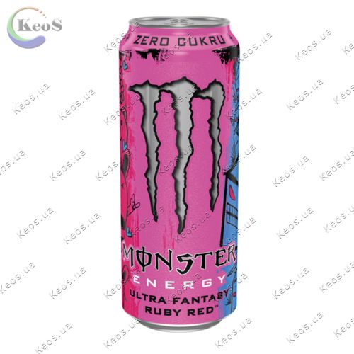 Газований енергетичний напій Monster energy drink Ultra fantasy Ruby Red 500 мл.