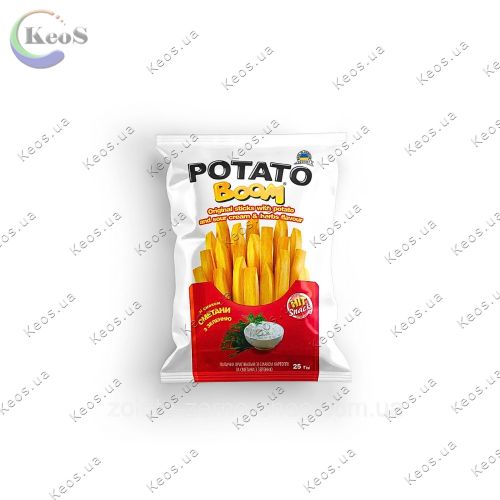 Палички зі смаком картоплі та сметани з зеленю Potato boom 25 г.