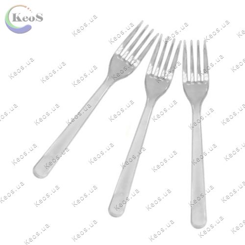 Виделка одноразова преміум прозора Plastic Eco Lux Fork 50 шт.