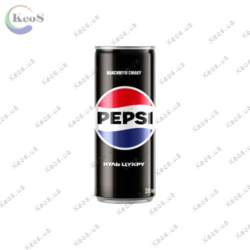 Напій безалкогольний сильно газований нуль цукру PEPSI 330 мл.