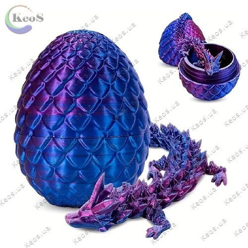 Іграшка дитяча рухлива 3D Дракон у яйці різні кольори Podarkus 21 см